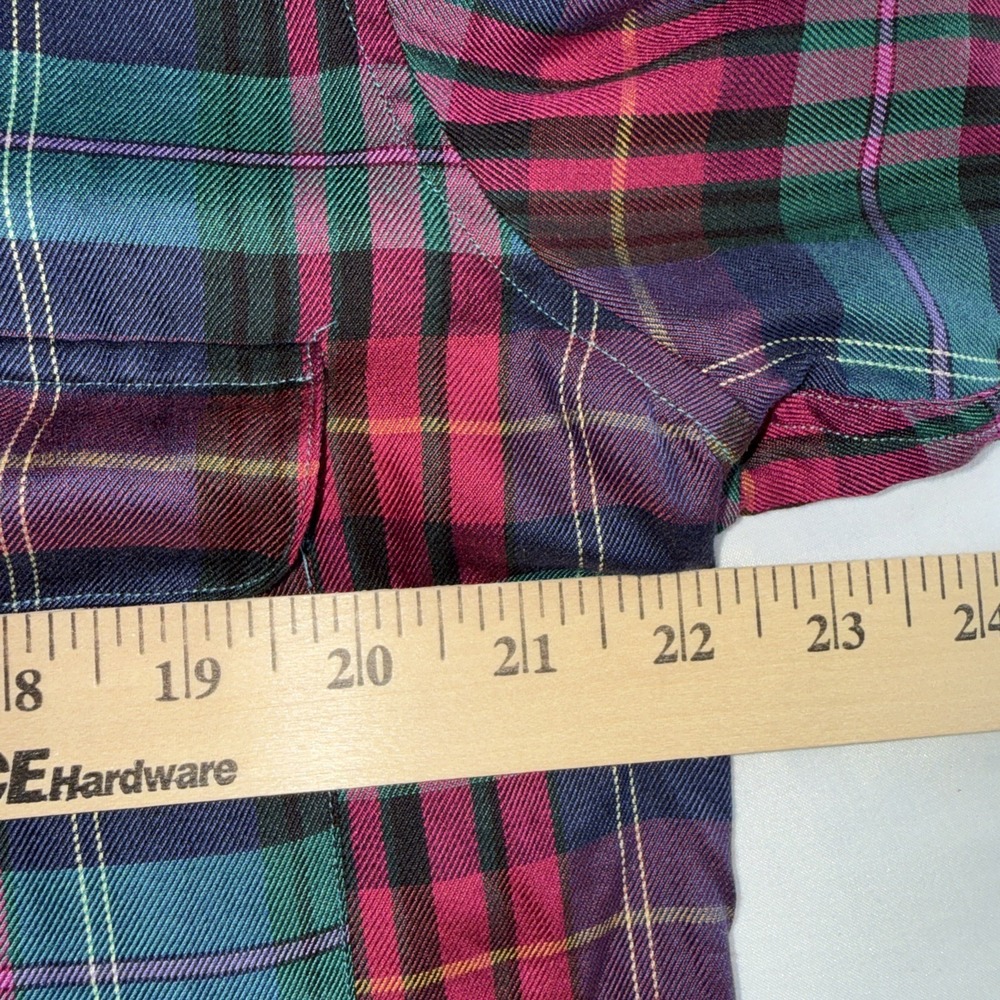 Ralph Lauren Women's Relaxed Fit Plaid Cotton Shirt Green Multi Women's 12 - Picture 6 of 9